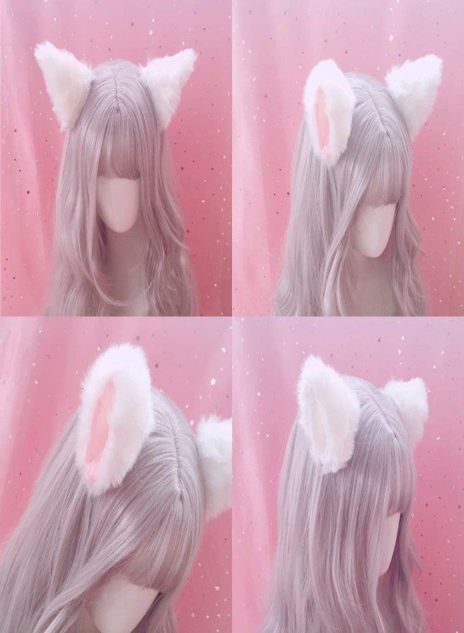 ZCMG Cat Ears Hair Clips Fox Ears Barrettes Women Furry Fur Cat Headpiece Holiday Hair Pins Sweet Halloween Party Decoration Headband Anime Cosplay Costume Kitty Kitten Hair Accessories Purple - Pink - Image 2